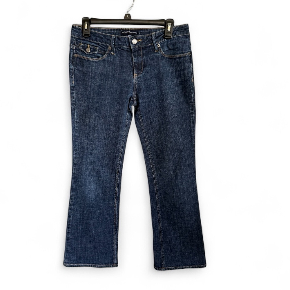 NWOT Banana Republic Stretch Bootcut Jeans Women’s Size 4 Short Dark Wash Denim